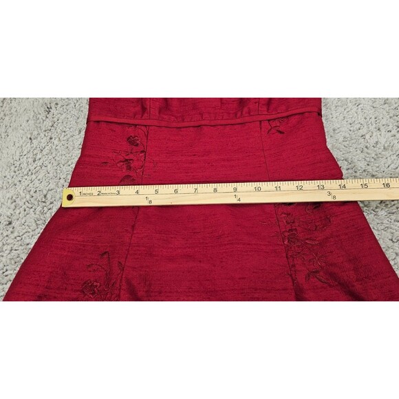Vtg Nicole Miller Womens Silk Pencil Dress 90s Strapless Empire Red NWT Size 2 - Picture 14 of 16